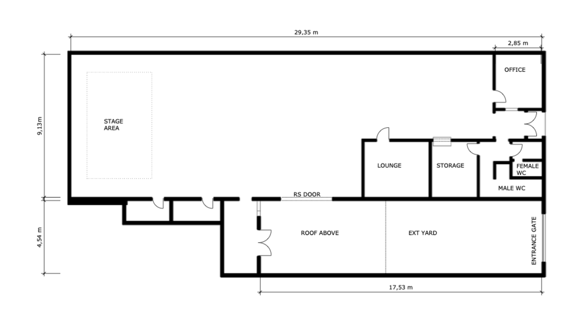 Floorplan of Apollo Event Space, Cape Town
